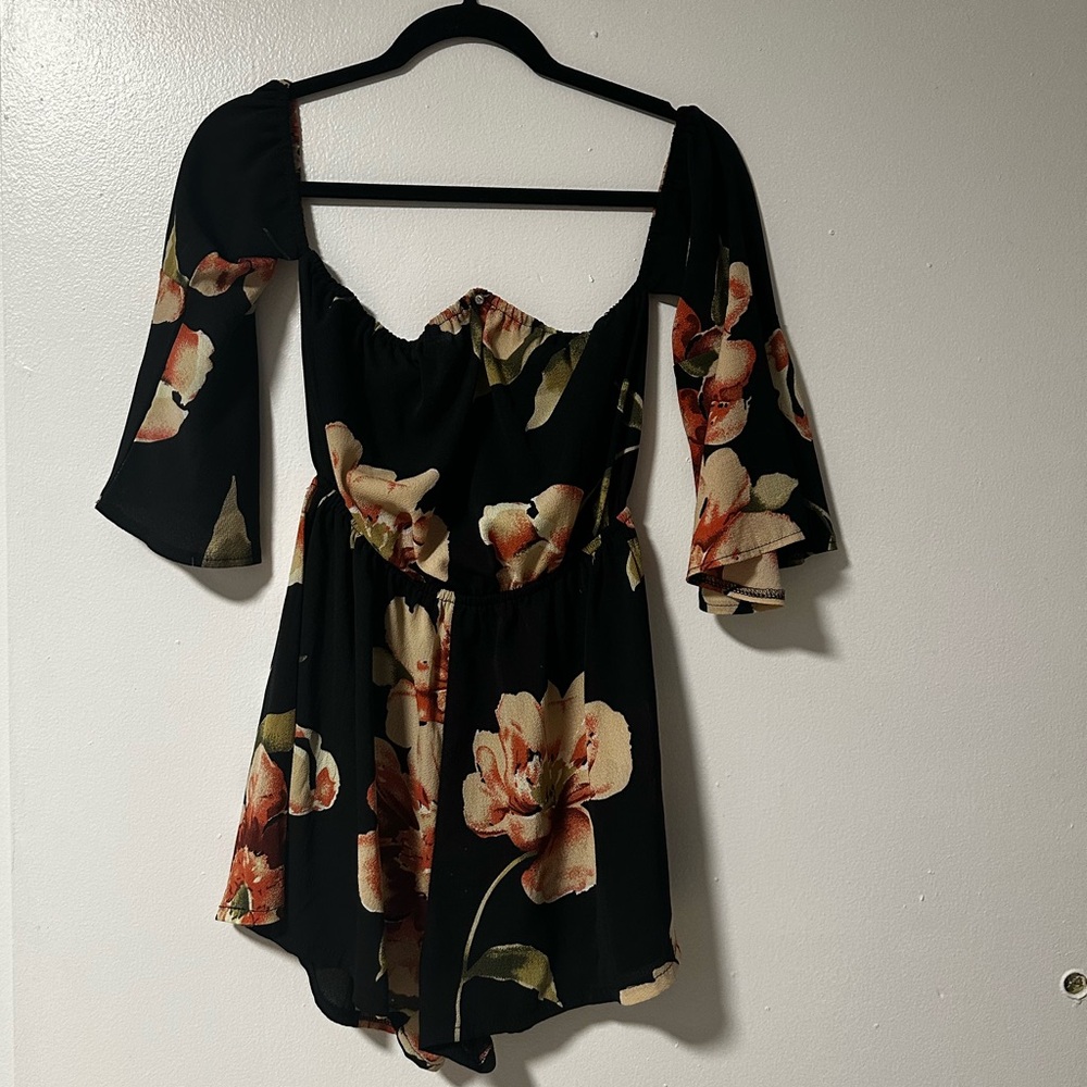 Floral Black Women's Top